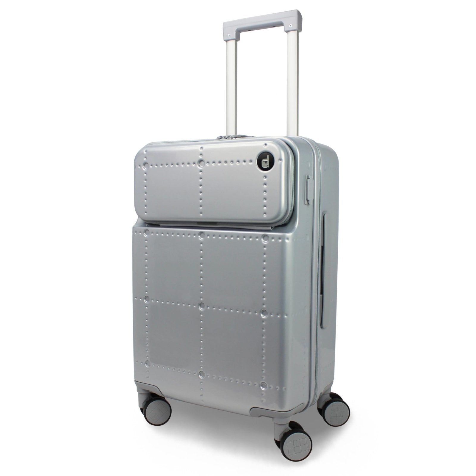 World Traveler Dejuno Smart 20-Inch Carry-On Luggage with USB Ports - Silver