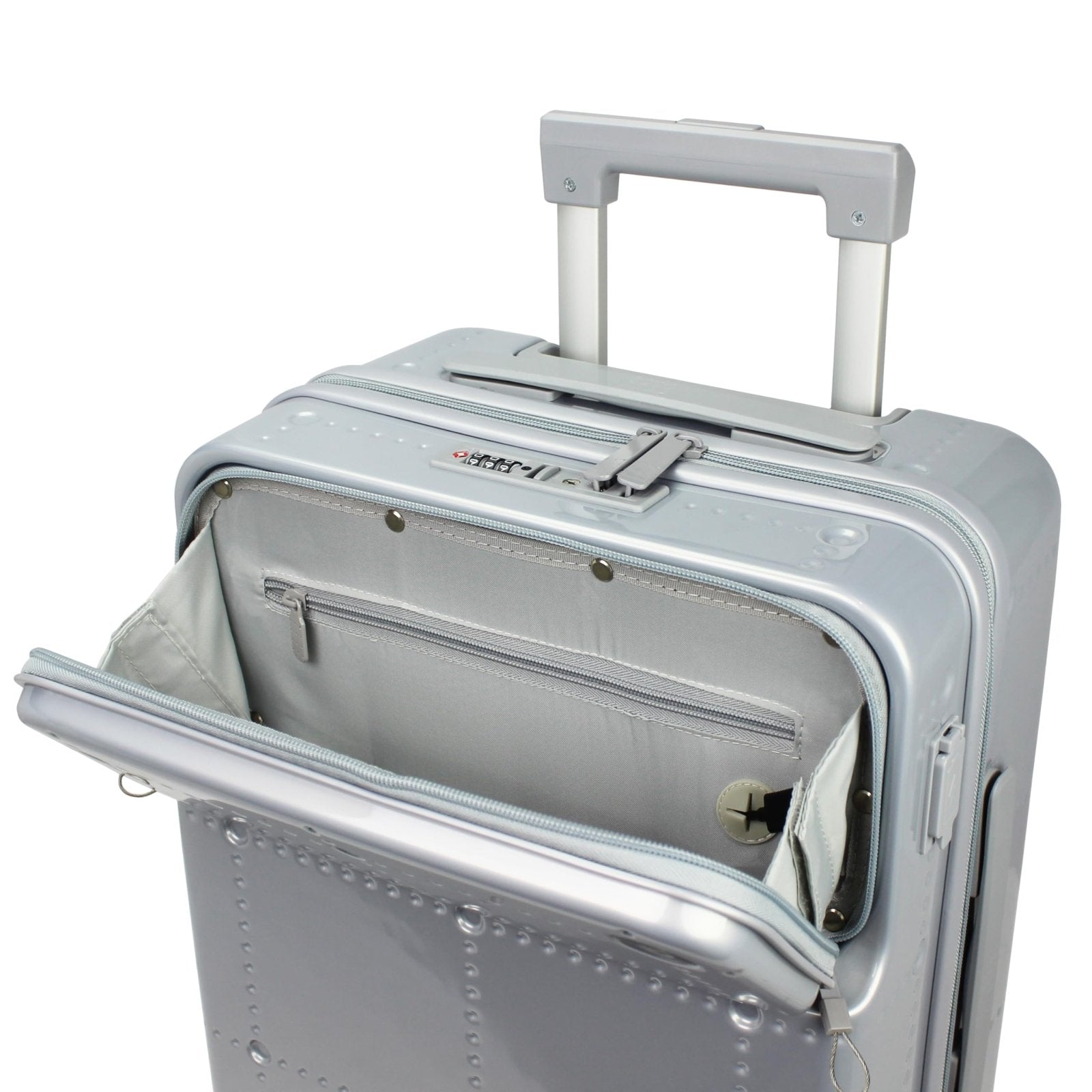World Traveler Dejuno Smart 20 - Inch Carry - On Luggage with USB Ports - Silver