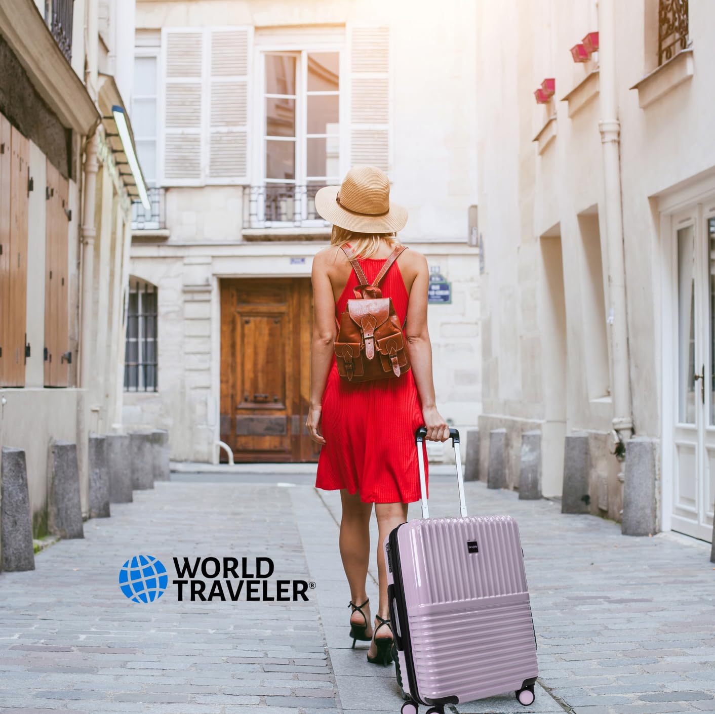 World Traveler Dejuno Tonal 2 - Piece Polycarbonate Lightweight Hardside Expandable Spinner Luggage Set with TSA Lock - Lavender (20 & 28)