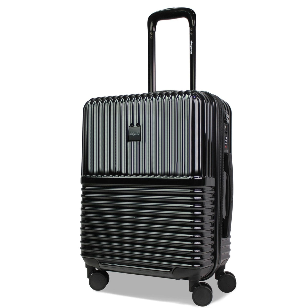 World Traveler Dejuno Tonal 20 - Inch Carry - On Polycarbonate Lightweight Hardside Expandable Spinner Luggage Suitcase with TSA Lock - Onyx