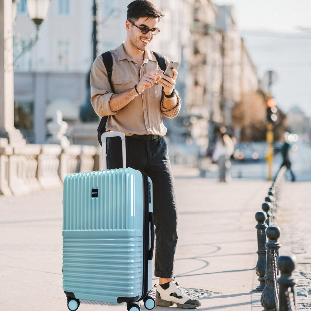 World Traveler Dejuno Tonal 28 - Inch Polycarbonate Lightweight Hardside Expandable Spinner Luggage Suitcase with TSA Lock - Glacier