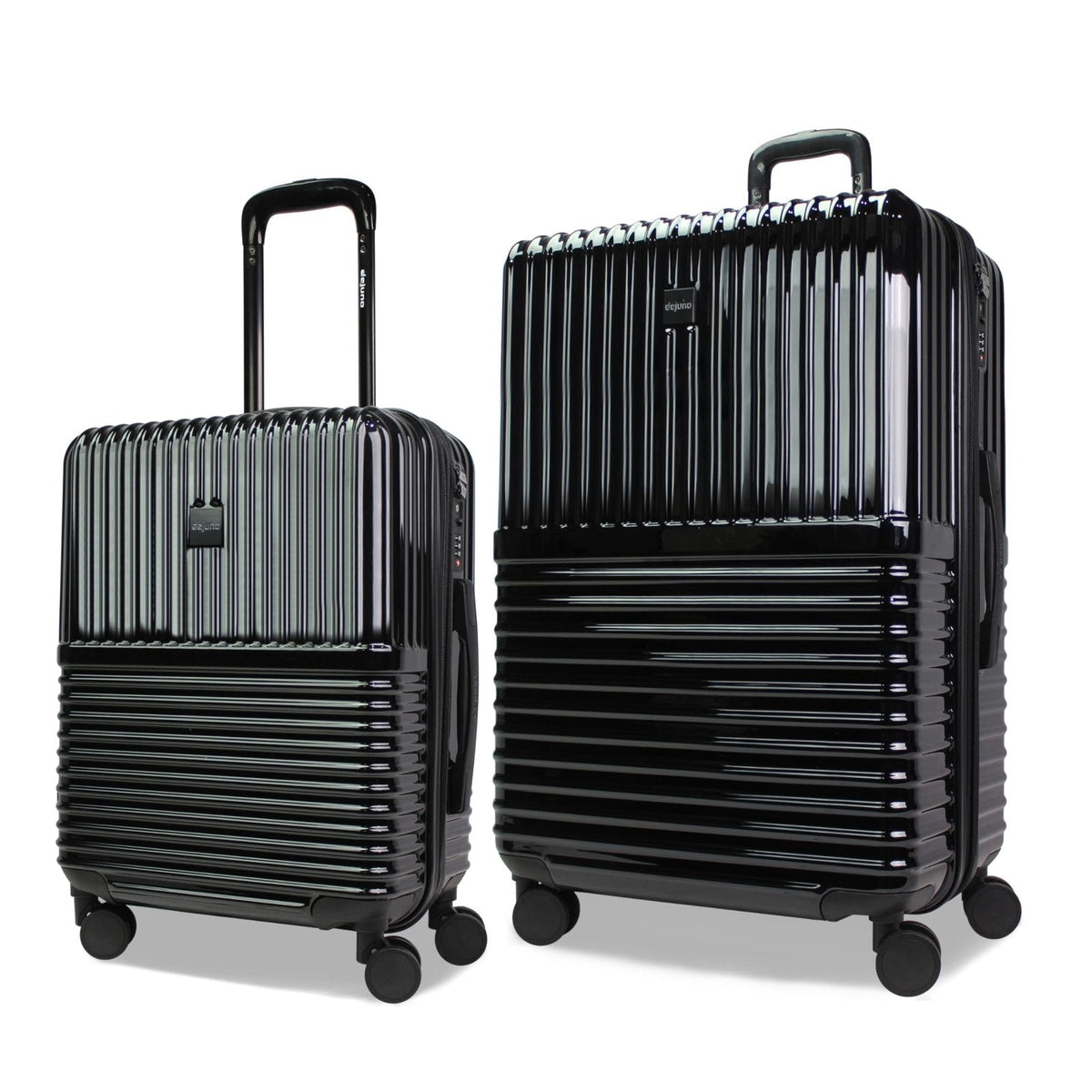 World Traveler Dejuno Tonal Lightweight Polycarbonate Hardside Expandable Spinner Luggage Suitcase with TSA Lock, Onyx, 2-Piece Set(20in,28in)
