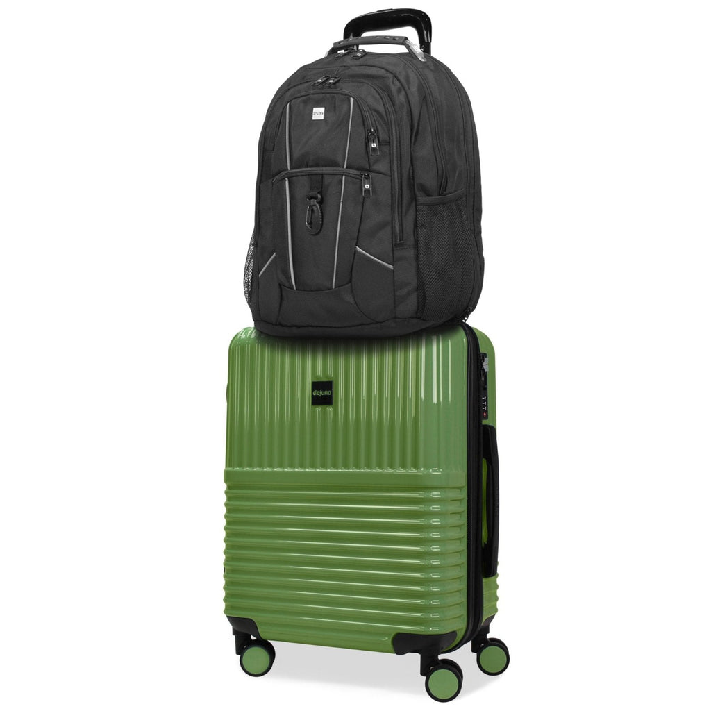 World Traveler Dejuno Ultimate Travel Combo Spinner Carry-On & Laptop Backpack 2-Piece Luggage Set - Matcha