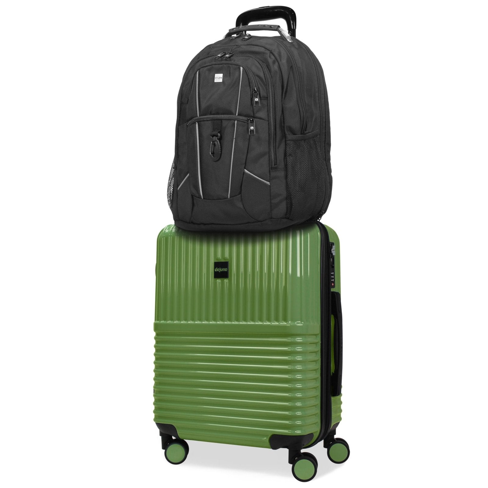World Traveler Dejuno Ultimate Travel Combo Spinner Carry-On & Laptop Backpack 2-Piece Luggage Set - Matcha