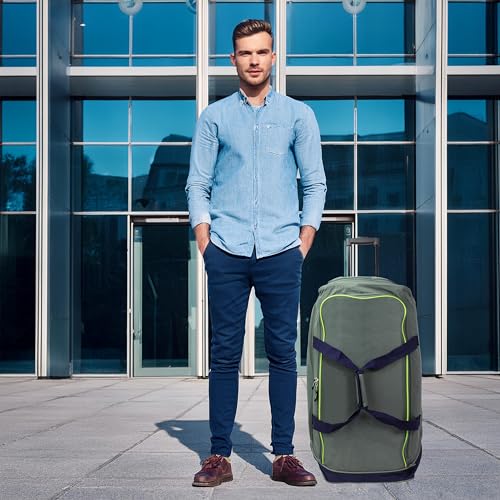 World Traveler Hipack Lightweight 28 - Inch Rolling Duffel Bag with Shoe Pocket, Grey Navy, 28 inch