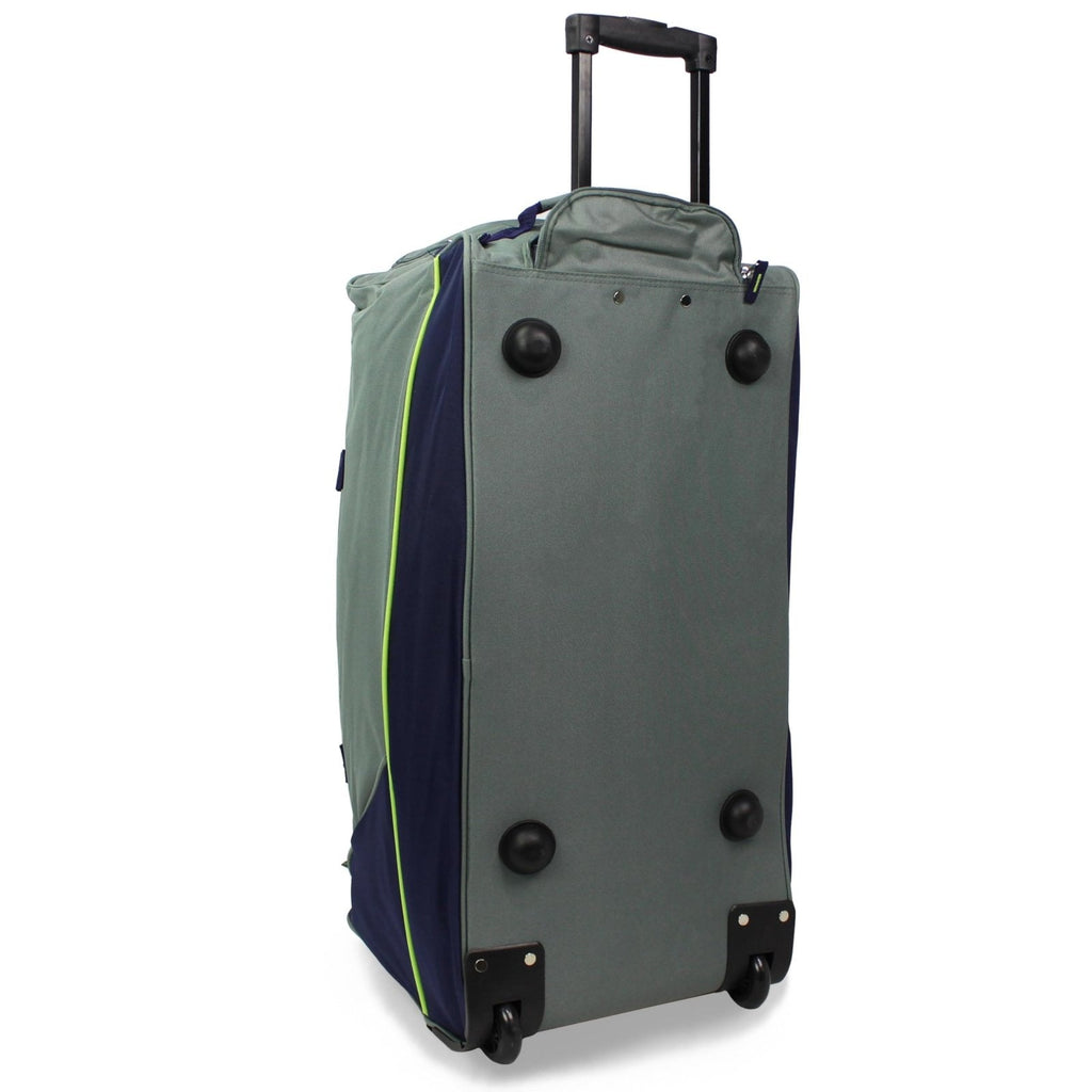 World Traveler Hipack Lightweight 28 - Inch Rolling Duffel Bag with Shoe Pocket, Grey Navy, 28 inch
