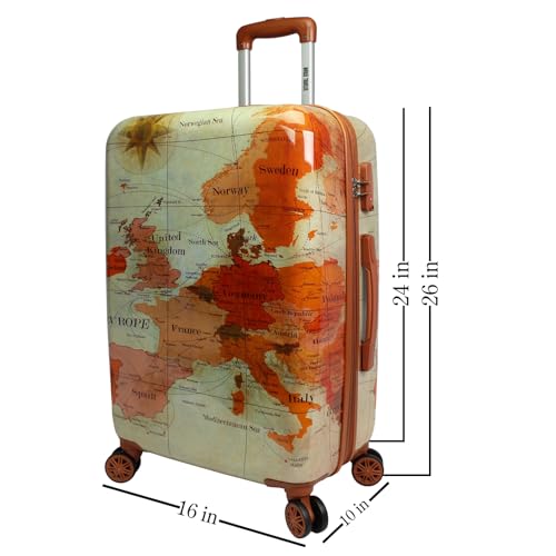 World Traveler VentureX Medium Checked Luggage, Hardshell Suitcase With Spinner Wheels - Europe