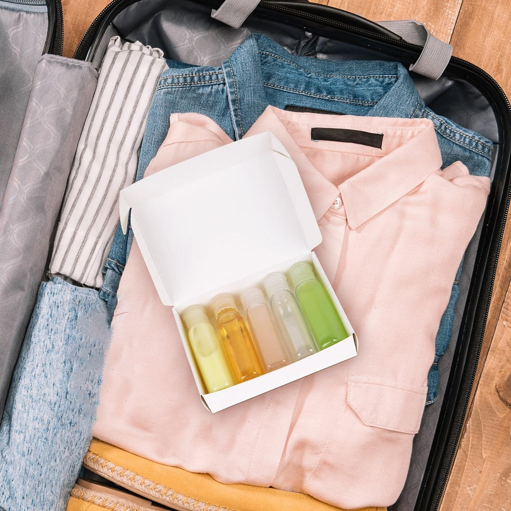 Wowang Travel Bottles for Toiletries 5 Pack 2oz TSA Approved Squeezable Travel Size Containers Leak - proof Shampoo and Conditioner Bottles Refillable Plastic Squeeze Bottle(Clear)
