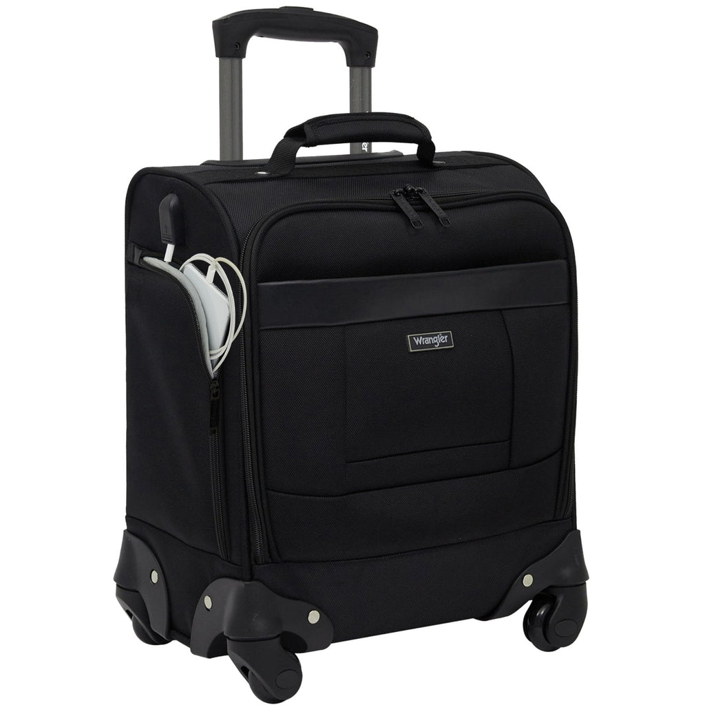 Wrangler 17" Underseat Spinner Carry-On Luggage, Black