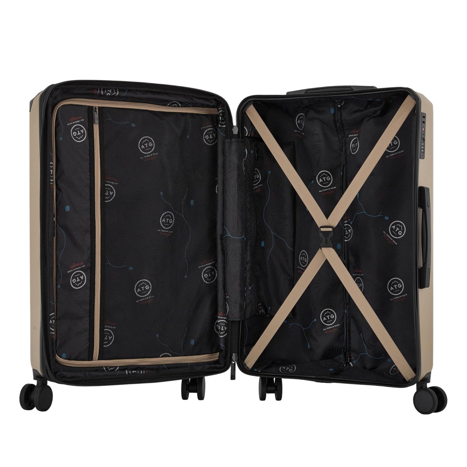 Wrangler ATG Trailway Expandable Hardside Luggage, Tannin, 22" Carry - On