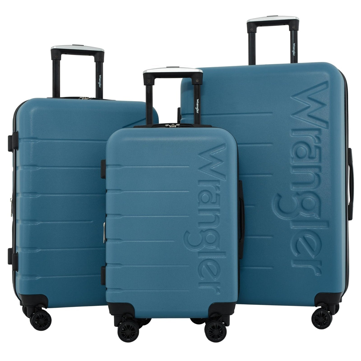 Wrangler Maverick 3 Piece Luggage Set, Blue Heaven