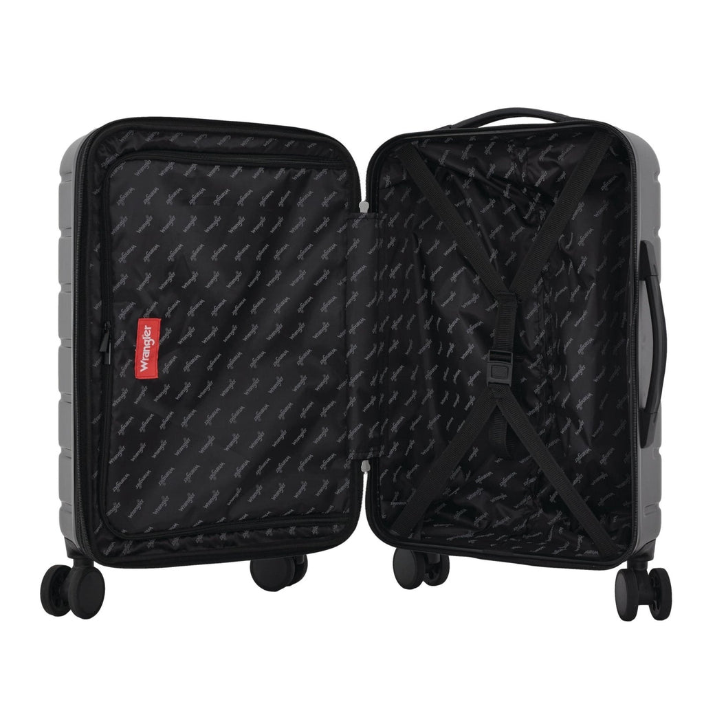 Wrangler Tall Trunk Luggage 4 Piece Set, Black