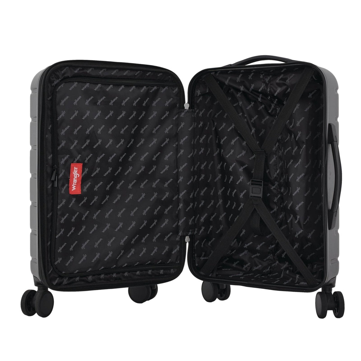 Wrangler Tall Trunk Luggage 4 Piece Set, Black