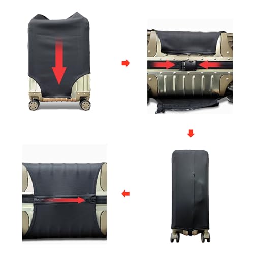 WUJIAONIAO Travel Luggage Cover Baggage Suitcase Cover Protector Skins 18-32 Inch (Pure Black, XL (for 29-32 inch luggage))