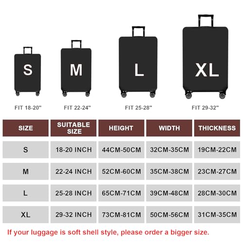 WUJIAONIAO Travel Luggage Cover Baggage Suitcase Cover Protector Skins 18-32 Inch (Pure Black, XL (for 29-32 inch luggage))