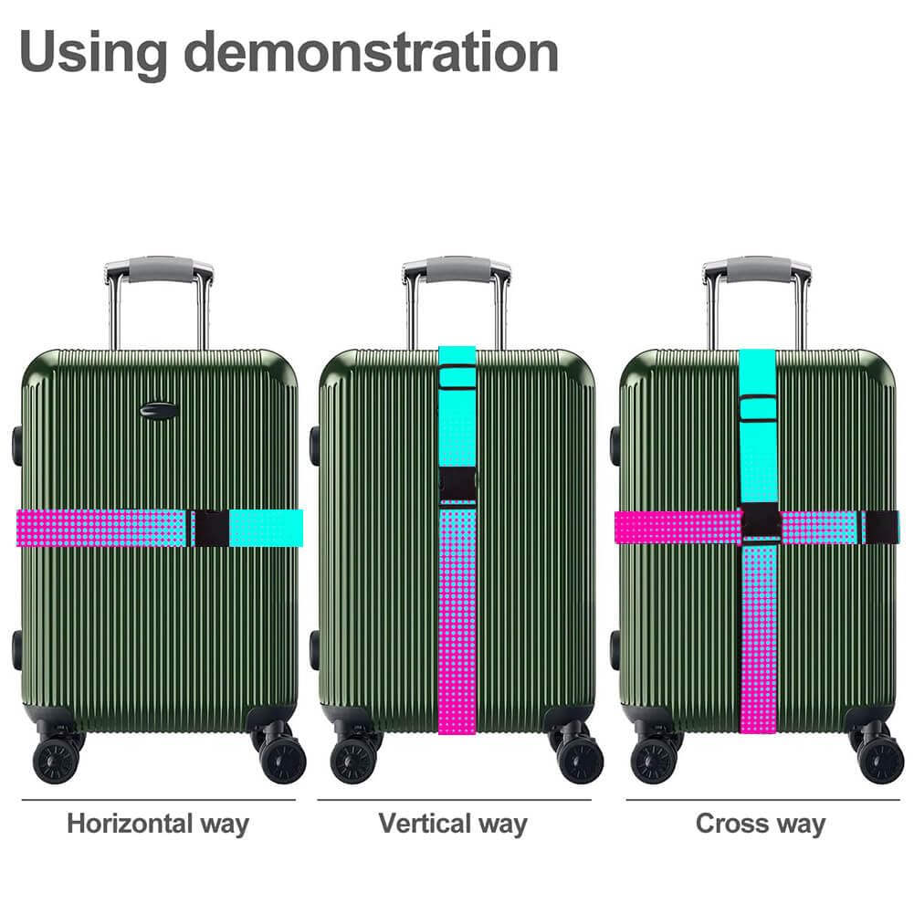 XioioiX Luggage Straps for Suitcases TSA Approved Easy Pack Organized Suitcase Strap, Luggage Strap, Luggage Belt Strap, Bag Straps for Luggage. Buckle Straps Travel Accessories (Gradient Dot)