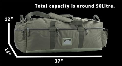 XMILPAX Large Military Duffle Bag Tactical Gear Load Out Bag Deployment Cargo Bag Travel Sports Equipment Duffel Luggage Bag with Backpack Straps 90L
