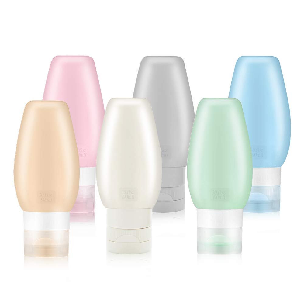 YAMYONE Travel Bottles for Toiletries, Tsa Approved Travel Bottle 3OZ Shampoo Travel Container, BPA Free Leak Proof Travel Tubs Refillable Liquid (Pink) (6 Pack-Pink)
