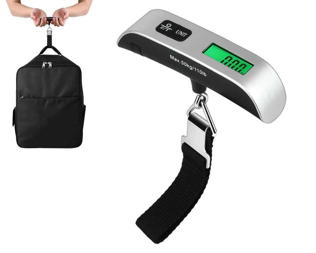 YCConcept Luggage Weight Scale Portable Digital Suitcase Scale for Travel Handheld Scale with Temperature Sensor, 110 lb/50 kg, Battery Included