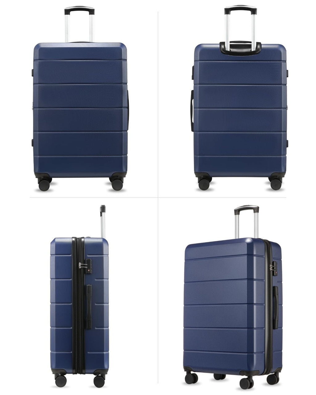 YOETEY 28 Inch Checked Luggage with Spinner Wheels, 106L Large Expandable Hardside Suitcase with TSA Lock, Durable ABS Hard Shell for Family Vacation and International Travel (28 in, Blue)