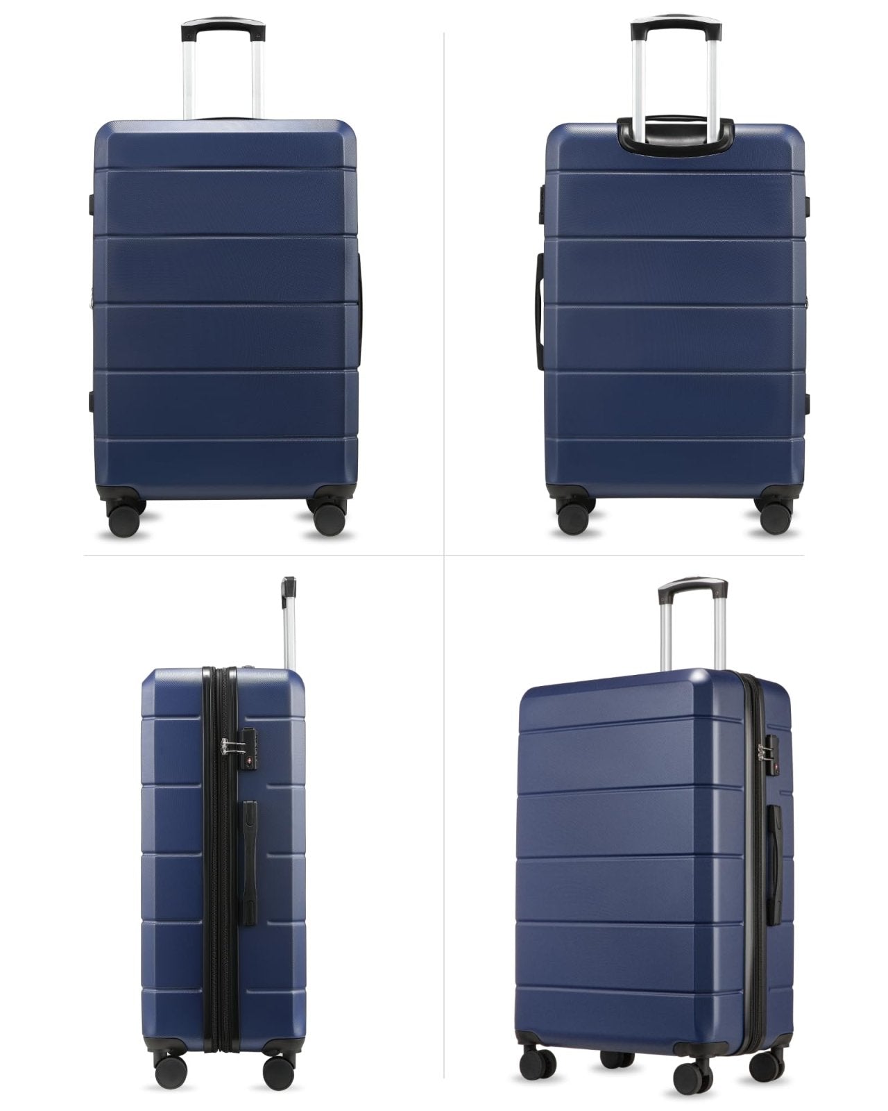YOETEY 28 Inch Checked Luggage with Spinner Wheels, 106L Large Expandable Hardside Suitcase with TSA Lock, Durable ABS Hard Shell for Family Vacation and International Travel (28 in, Blue)