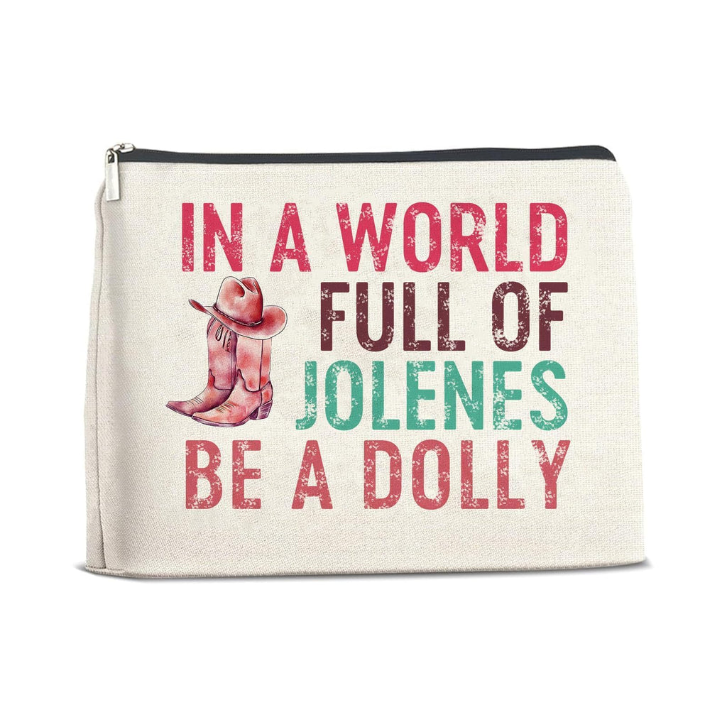 YTDYQFLZH Pink Fans Gifts, Makeup Bag Western Country Music Lover Gift for Women Mother Sisters Friends Travel Toiletry Canvas Cosmetic Pouch (9x7 inches)