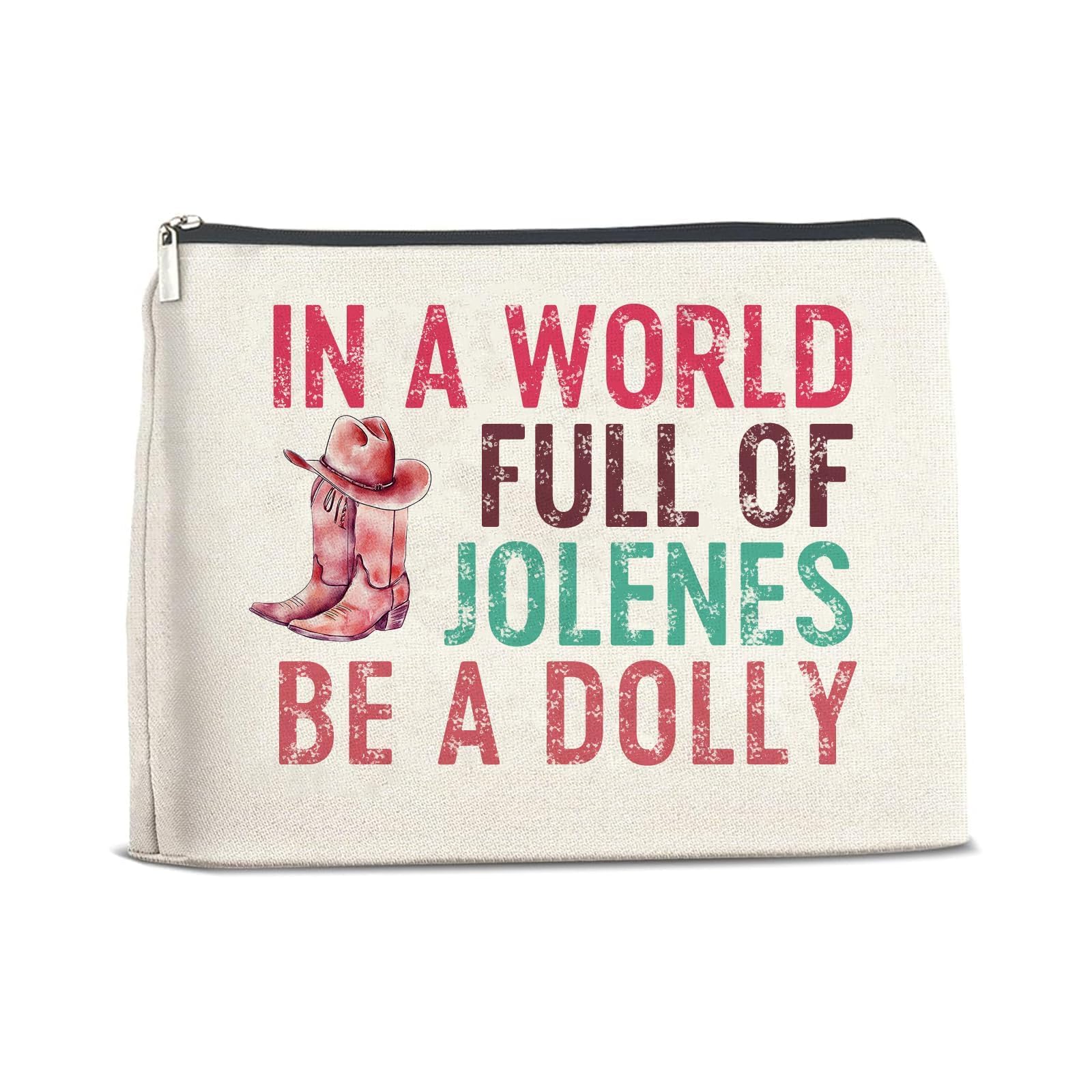 YTDYQFLZH Pink Fans Gifts, Makeup Bag Western Country Music Lover Gift for Women Mother Sisters Friends Travel Toiletry Canvas Cosmetic Pouch (9x7 inches)