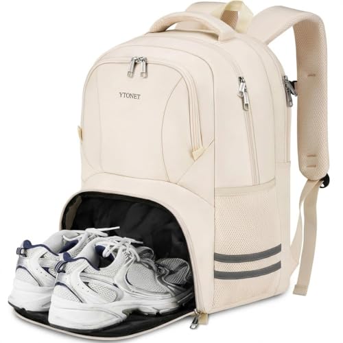 Ytonet Gym Backpack for Women Men, Travel Backpack with Shoe Compartment