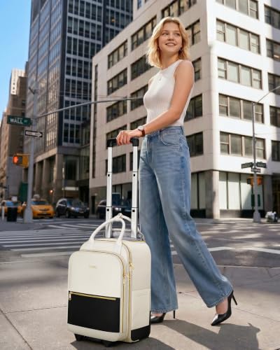Ytonet Rolling Backpack for Women, 15.6/17.3 Inch Rolling Briefcase for Women, Laptop Backpack with Wheels Rolling Computer Bag for Work Travel College Business Wife Mom Teacher, Black