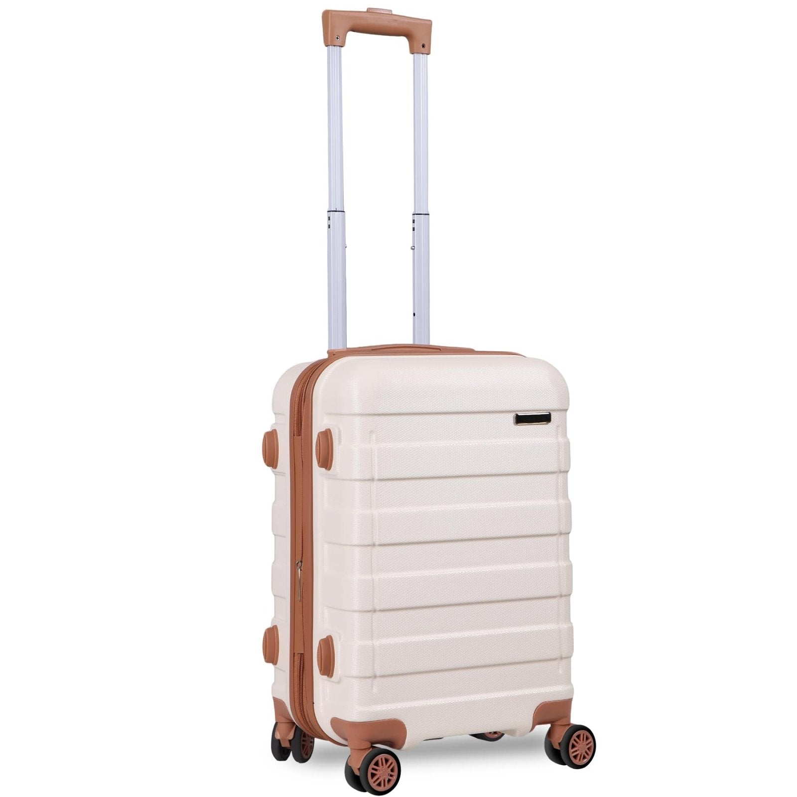ZenStyle Hardside Expandable Luggage with Spinner Wheels, 21 Inch Carry On Luggage Airline Approved, Lightweight Travel Suitcase with Height Adjustable Handle (White)