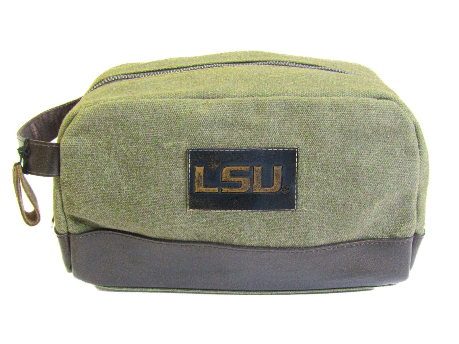 ZEP-PRO NCAA Collegiate LSU Tigers Waxed Canvas Toiletry Dopp Bag