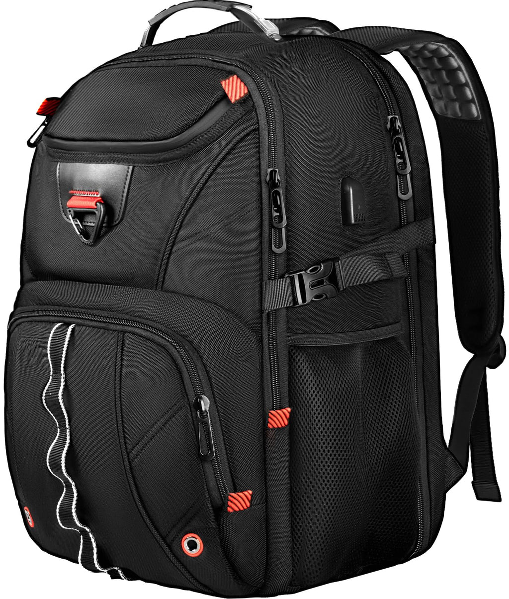 ZMMMA Extra Large Travel Laptop Backpack,18.4 inch XXXL Gaming Backpack, TSA Friendly College Daypack Big Capacity Heavy Duty Business Suitcase Daypack Bag Port for Men/Women-Black