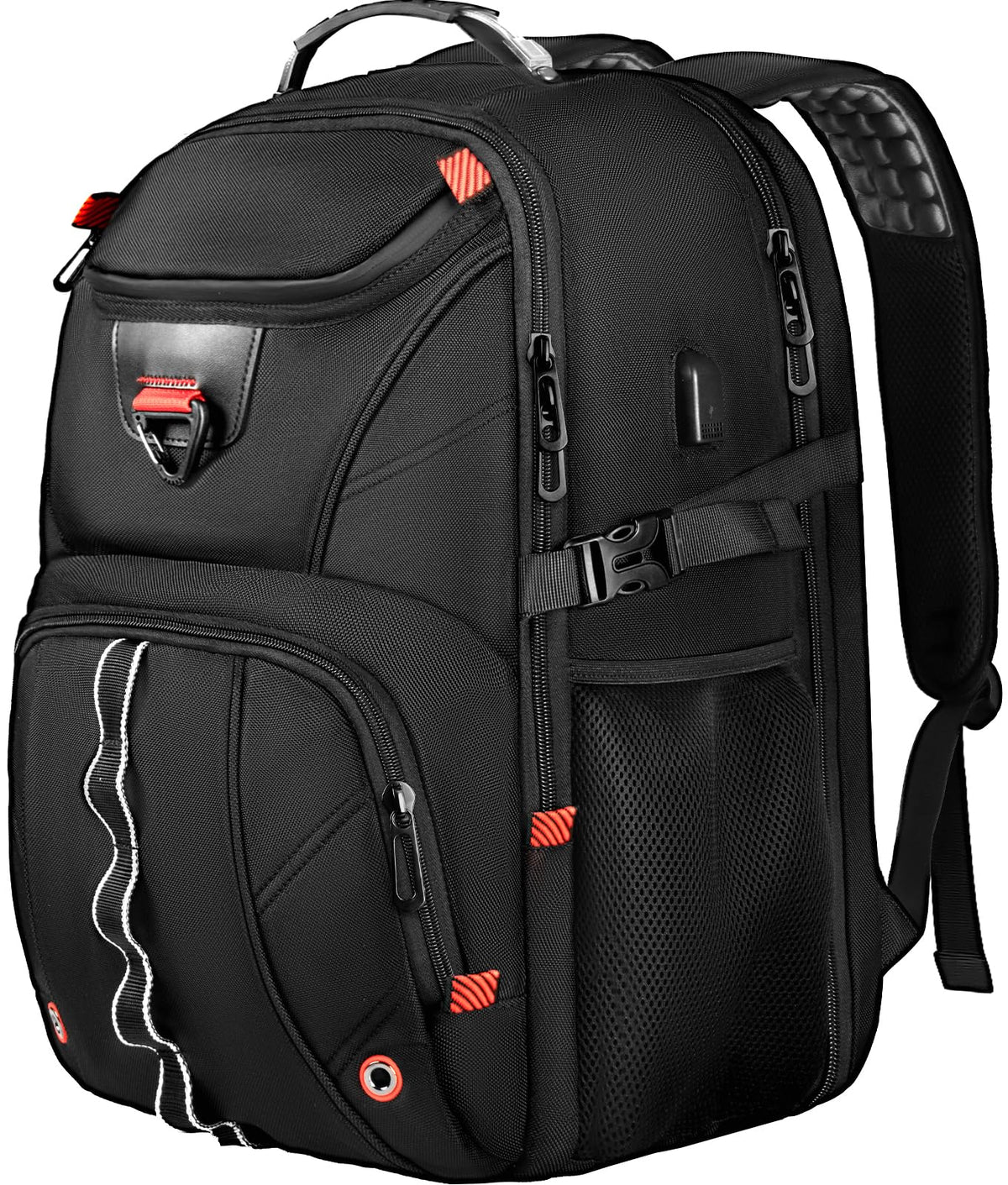 ZMMMA Extra Large Travel Laptop Backpack,18.4 inch XXXL Gaming Backpack, TSA Friendly College Daypack Big Capacity Heavy Duty Business Suitcase Daypack Bag Port for Men/Women-Black