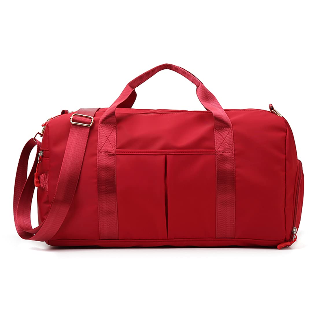 ZUEVI Sports Gym Duffel Bag for Men or Women Waterproof Weekender Travel Bag with Shoes Compartment Dry and Wet Separation for Training Swim Yoga(RED)