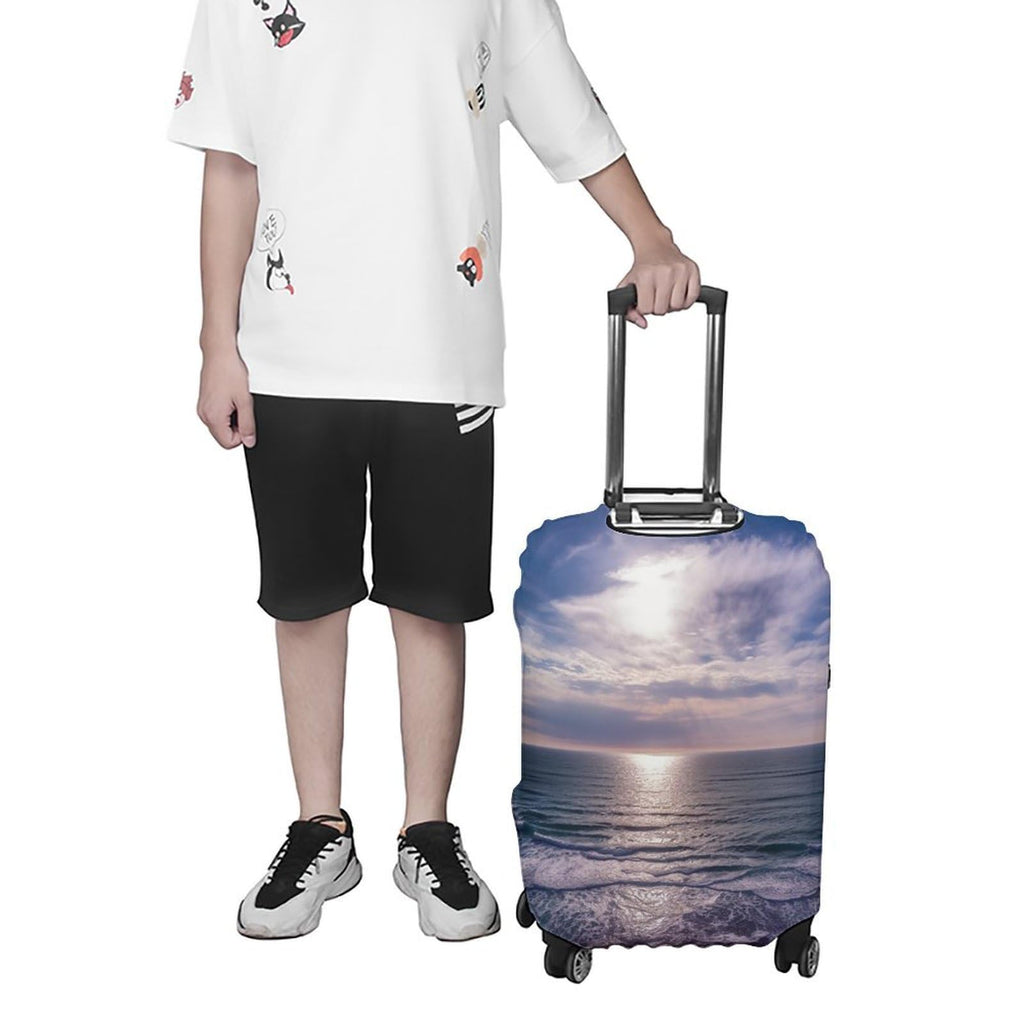ZXDSKGYN Travel Luggage Cover Atlantic Ocean Elasticity Washable Baggage Covers Suitcase Protector Fits 18 - 32 Inch Luggage